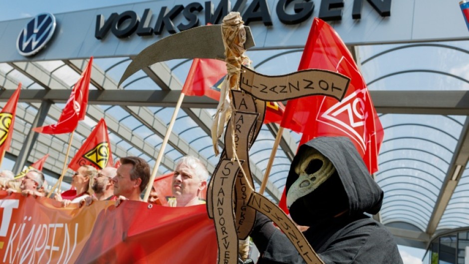 Protests took place at Volkswagen plants across Germany