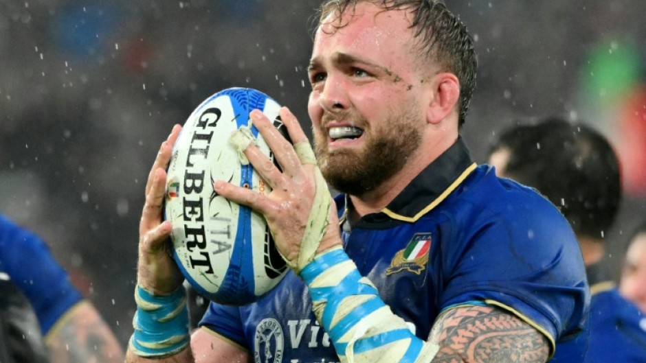 Banned for four matches: Italy's second-row forward Niccolo Cannone