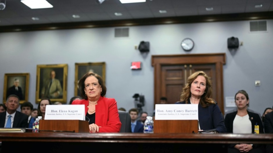 US Supreme Court justices Elena Kagan (left) and Amy Coney Barrett (right) made a rare appearance before Congress to discuss the court's budget