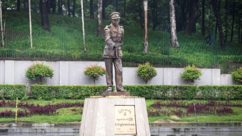 A statue of General Aung San is seen at Bogyoke Aung San Park in Yangon. Statues of the independence hero are quietly disappearing across Myanmar