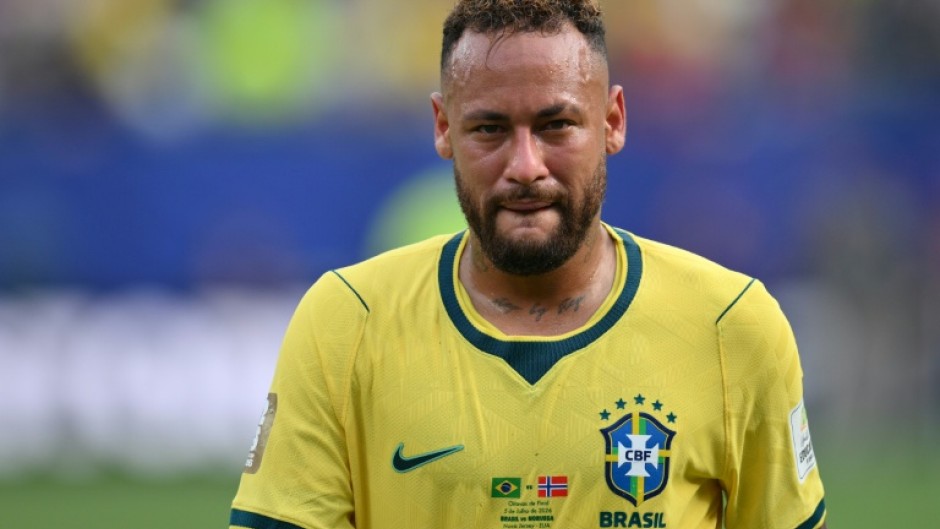 Neymar reacts after Brazil lost to Norway at the World Cup