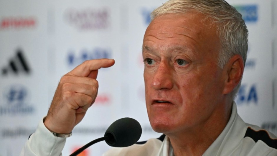 Didier Deschamps speaks to the press before his final match as France coach