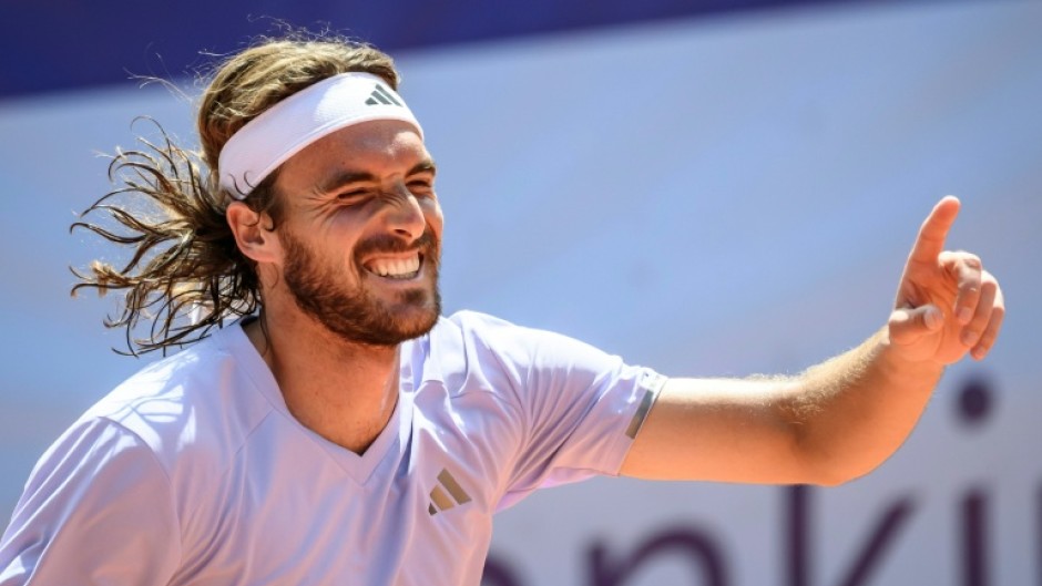 Greece's Stefanos Tsitsipas celebrates his first title in over a year-and-a-half at the Swiss Open in Gstaad