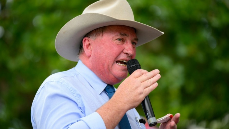 Former deputy prime minister Barnaby Joyce was being interviewed on national broadcaster on Monday night when he interrupted the one-on-one to shriek "sit down!"