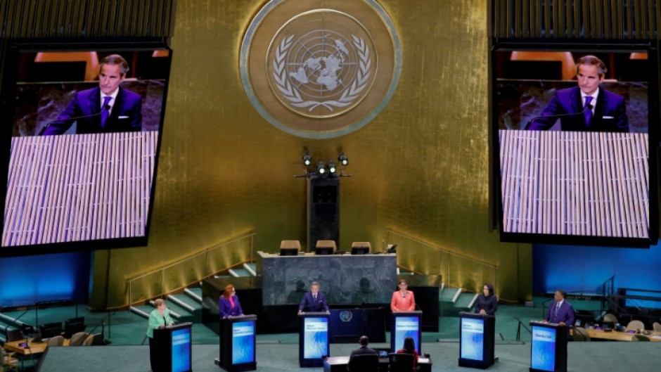 Candidates to be the next United Nations Secretary-General participate in a debate at the UN General Assembly Hall in New York