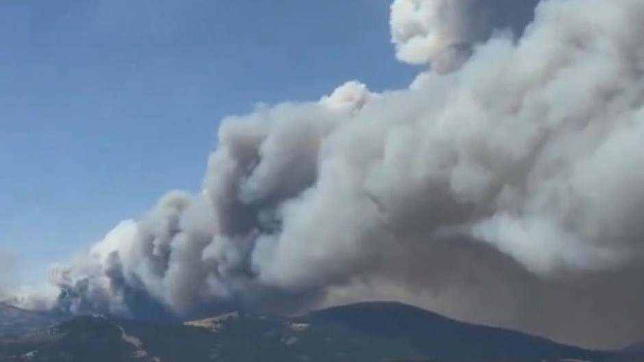 Spain's airforce took this shot of the forest fires southwest of Madrid