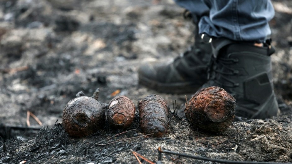 Shells from World War II in Le Porge, south-western France