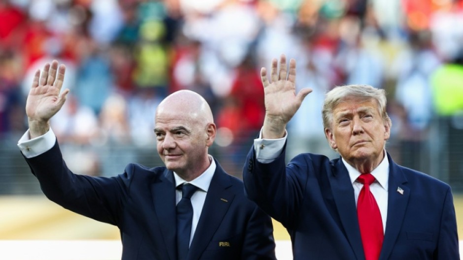 FIFA President Gianni Infantino (L) has gone from attending the World Cup final with Donald Trump to holding emergency talks with his directors with his future at stake