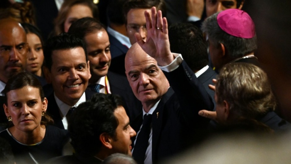 FIFA president Gianni Infantino (C) has failed to see off his many critics and faces an uncertain future
