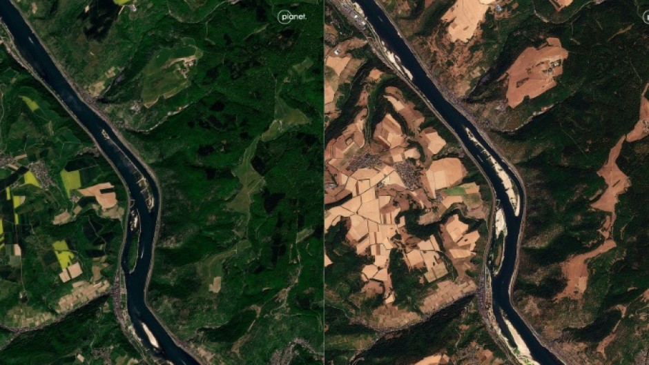 The extended heatwaves have dried up rivers in several European countries, such as here in Germany