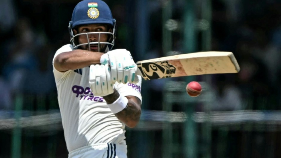 India's Dhruv Jurel plays a shot during the second day of the second Test