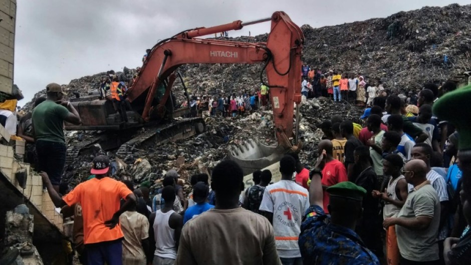 The area of Conakry's Dar es Salam neighbourhood hit by the collapse is now a scene of devastation