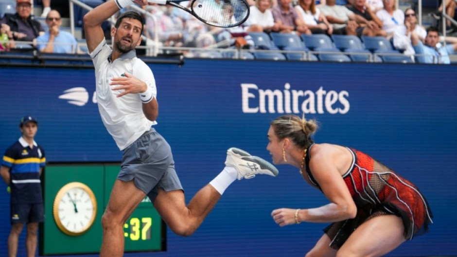 Novak Djokovic and Aryna Sabalenka lost a mixed doubles clash to Katerina Siniakova and Henry Patten