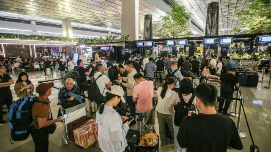 More than 240 domestic and international flights were cancelled or delayed due to volcanic ash on Monday morning alone, Jakarta's Soekarno-Hatta International Airport said