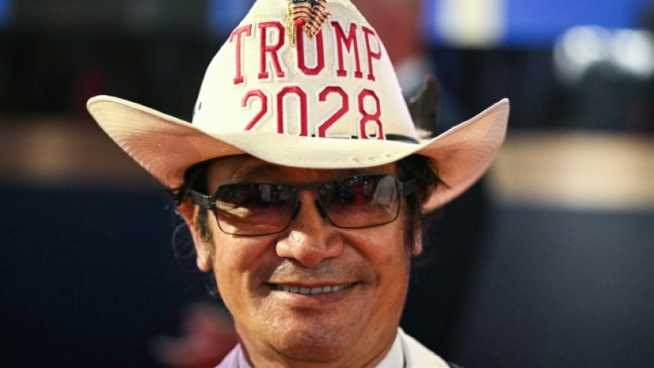 An attendee wears a "Trump 2028" hat during first day of the Republican National Midterm Convention at the American Airlines Center in Dallas, Texas on September 9, 2026