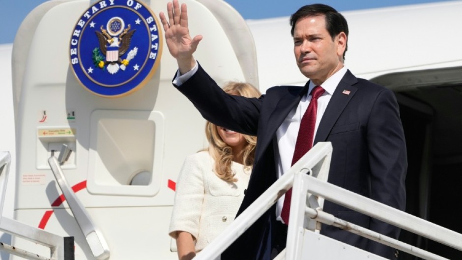 US Secretary of State Marco Rubio departs from Ernesto Cortizzos international airport in Barranquilla, Colombia on September 9, 2026