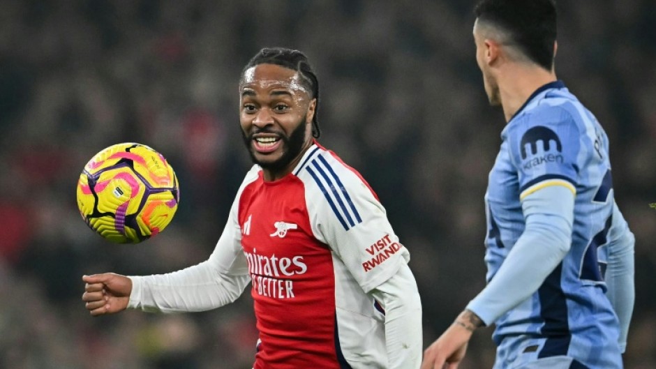 Raheem Sterling in action for Arsenal in January 2025