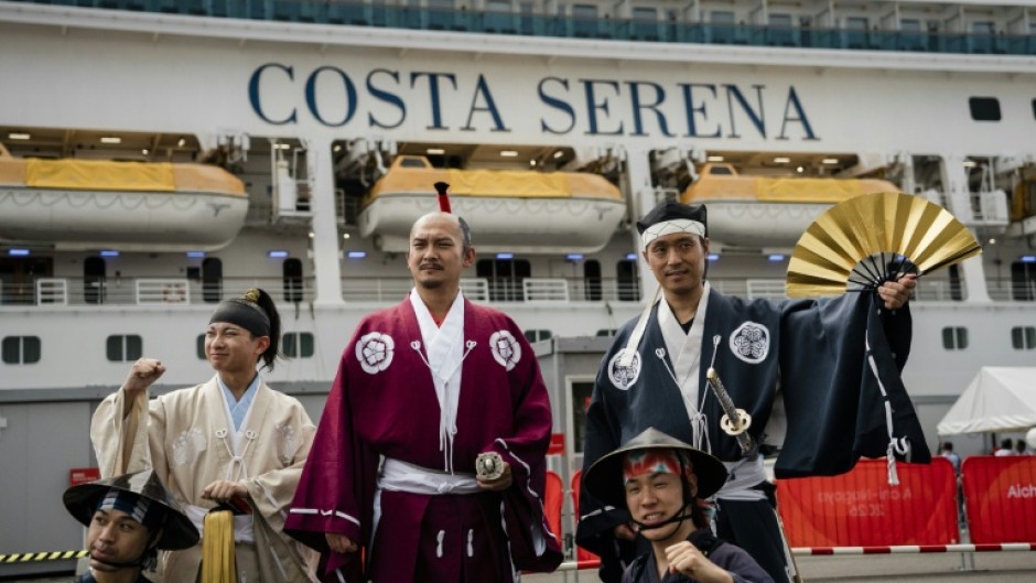 A welcoming ceremony featuring a samurai performance that drew condemnation in South Korea