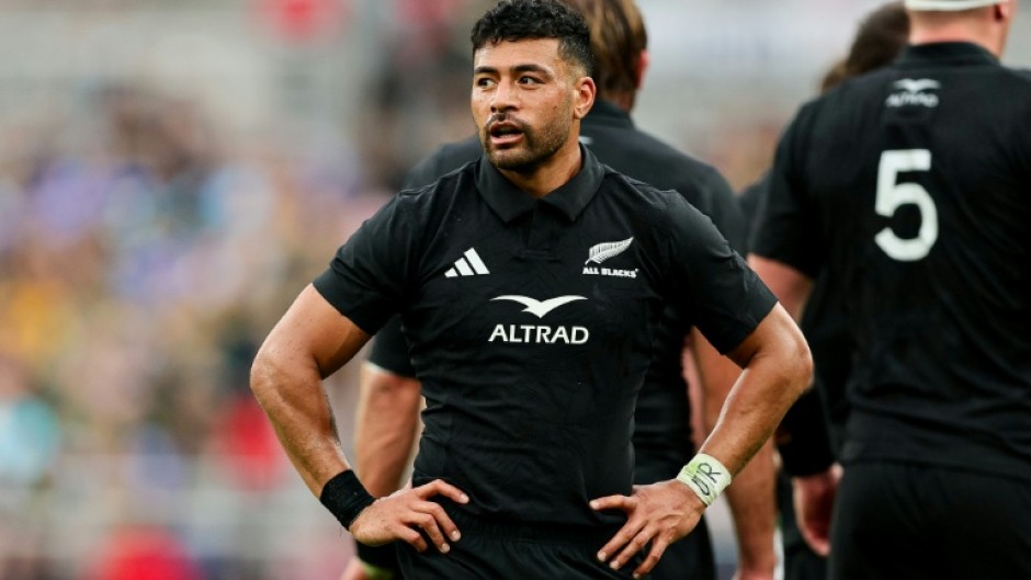 Richie Mo'unga of New Zealand looks on against South Africa during the second half at M&T Bank Stadium on September 12, 2026 in Baltimore, Maryland
