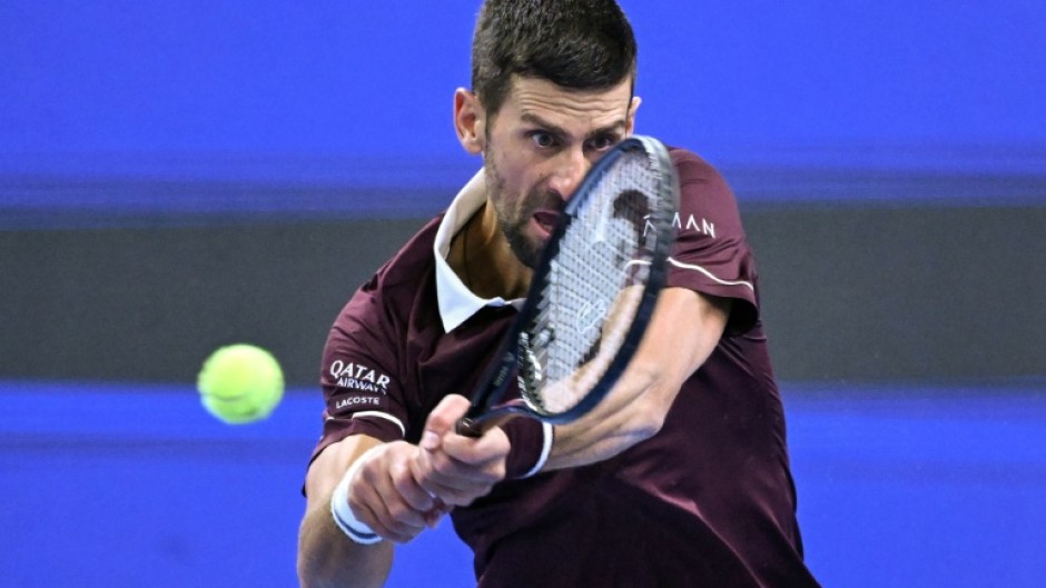 Serbia's Novak Djokovic hits a return to Portugal's Nuno Borges during their men's singles first round match at the China Open tennis tournament in Beijing on September 30, 2026.
