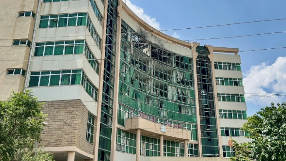 The buidling of the Tigray TV broadcaster was hit by a drone strike on Sunday as violence flared