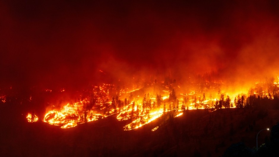 The McDougall Creek wildfire burns in British Columbia, Canada was one of several blazes serious blazes in 2023, Canada's worst wildfire season on record