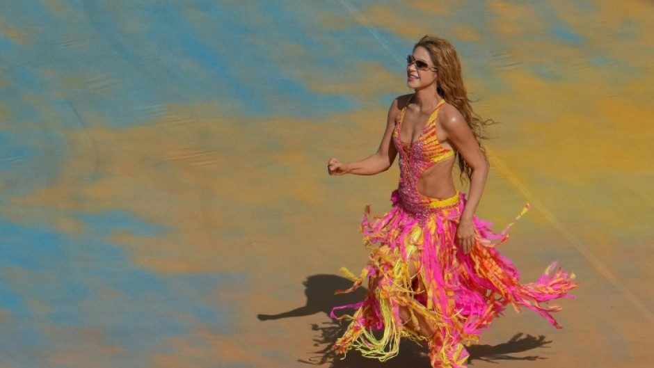 Shakira performs during the halftime show of the 2026 World Cup final