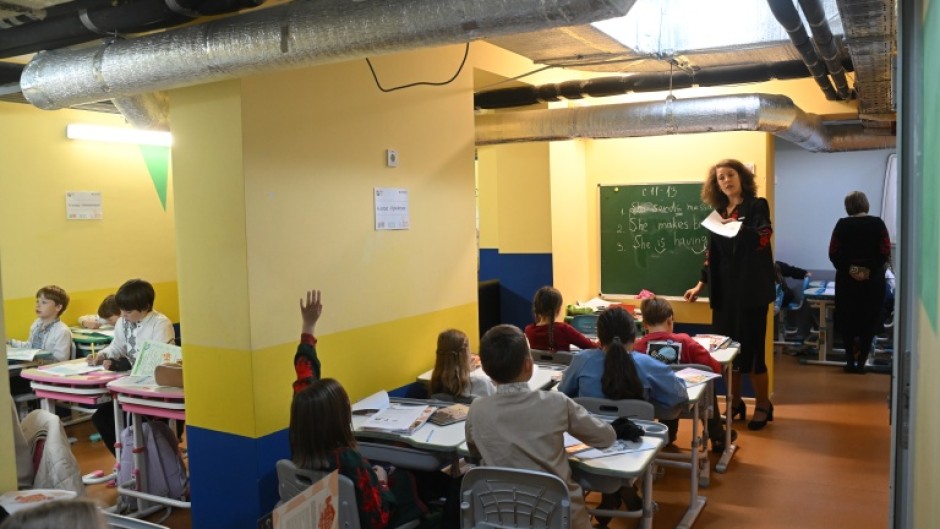 Ukrainian children are being taught in underground classrooms as a result of Russia's attacks