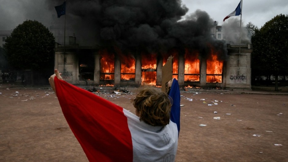 Protests such as this one in Lyon rocked France over the weekend