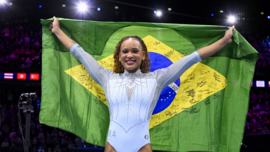 Brazil's Rebeca Andrade returned after a two-year break to take gold in the vault at the world gymnastics championships in Rotterdam