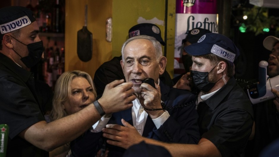 Israeli Prime Minister Benjamin Netanyahu speaks in Ben Yehuda Market during a campaign visit in Jerusalem on October 22, 2026