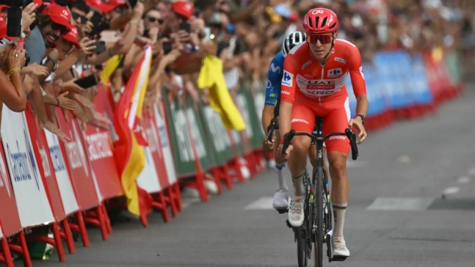 Tadej Pogacar was in the leader's red jersey at the time of his crash on the eighth stage of the Vuelta in late August