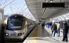 File: Passengers wait to get on the Gautrain in Pretoria. 