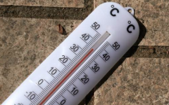 File: A photo of a thermometer taken during a heatwave. AFP/Alain Pitton/NurPhoto