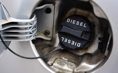 Diesel fuel on a car.