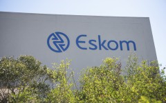 Eskom's logo is seen at the Koeberg Nuclear Power Station. AFP/Rodger Bosch
