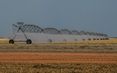View of an irrigation system on a farm. AFP/Nelson Almeida