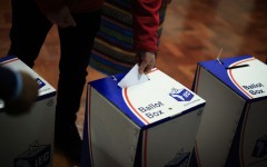 People cast their ballots papers as they vote in the South African general election, at the South African High Commission in central London. AFP/Benjamin Cremel