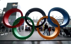 A view of Olympic rings at the Orly airport, south of Paris. AFP/Emmanuel Dunand