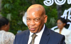 Minister of Electricity Kgosientso Ramokgopa looks on as he arrives at the Cape Town City Hall. AFP/Rodger Bosch