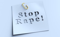 File: A Stop Rape note. GettyImages/matdesign24