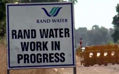 A Rand Water "work in progress" sign.