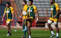 Sacha Feinberg-Mngomezulu during a Springboks training session. BackpagePix/Alche Greeff