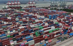 Containers at the Shanghai international port in Shanghai. AFP/China OUT