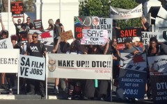 Workers in the creative industry protesting