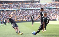 Tshepang Moremi celebrates his goal. BackpagePix/Samuel Shivambu