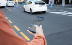 A person calling an e-hailing service