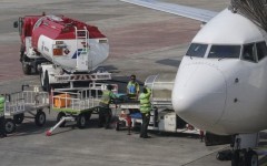 File: Jet fuel tankers parked at a plane. Agoes Rudianto/NurPhoto via AFP