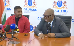 Panyaza Lesufi and Nkululeko Dunga