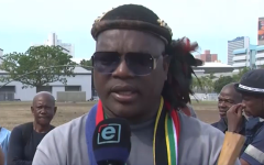 former broadcaster Ngizwe Mchunu follows after tensions flared in a demonstration held on Monday where members of the same movement protested in the Durban CBD. 